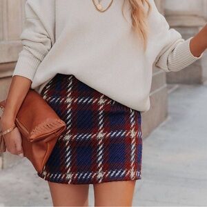🌴English Factory Plaid Mini Skirt Size Small EUC